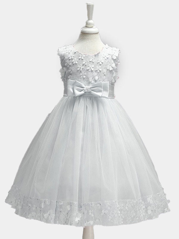 Robe de princesse en satin tulle pour filles tenue de concours de beauté de mariage de bal