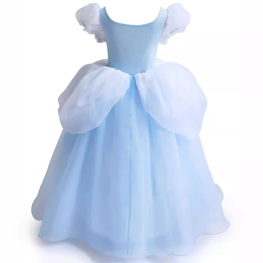 Robe de princesse trapèze bleu pour filles de fleur pour robe de mariage pour enfants
