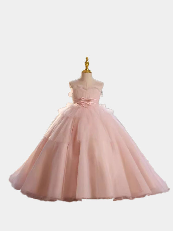 Robe de princesse élégante rose pour filles mariage robe tutu pour enfants