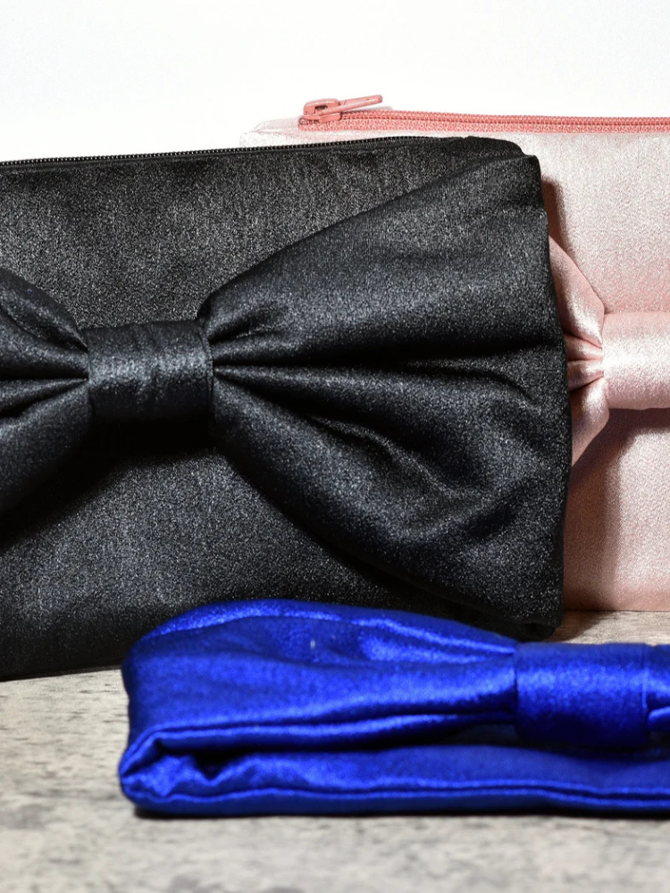 Assis dans une pochette zippée avec nœud sac de soirée Fanny pack sac à main pour téléphone portable petit
