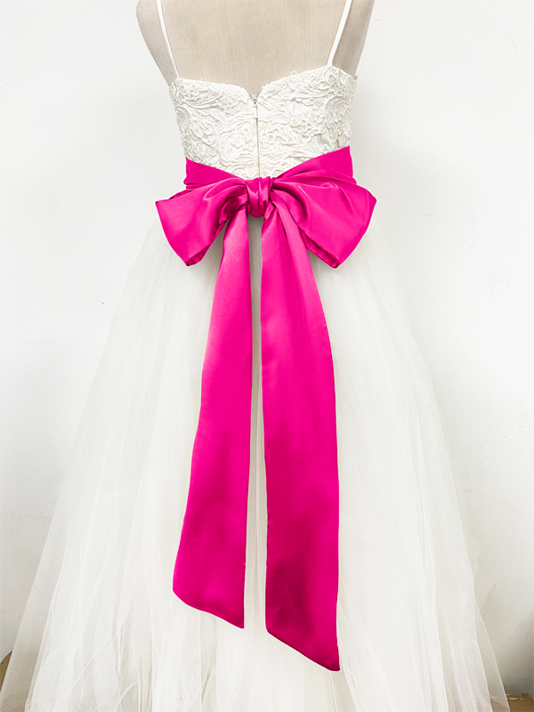 Ceinture à nouer en satin pour fille