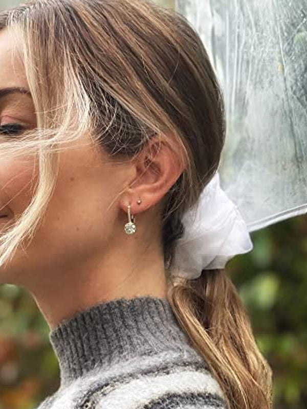 Magnifiques boucles d'oreilles pendantes en argent sterling pour mariée après bal