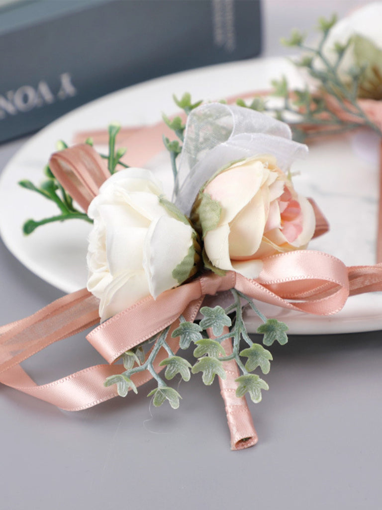 New Wedding Bridal Wrist Flower Handmade Artificial Men Corsage Rose Flower, SWH61440