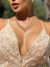 Ensemble de bijoux de mariée en cristal en forme de larme, collier et boucles d'oreilles pour mariage de femme