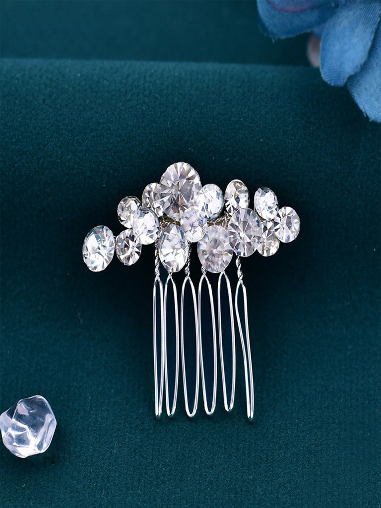 Sparkly Rhinestone Hair Accessories Hairpin Handmade Hair Comb Headwear Set, HP387