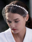 Elegant Simple Pearl Hair Band Bridal Veil, VA11