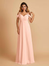 Robe longue en mousseline de soie épaules dénudées col en V
