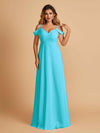 Robe longue en mousseline de soie épaules dénudées col en V