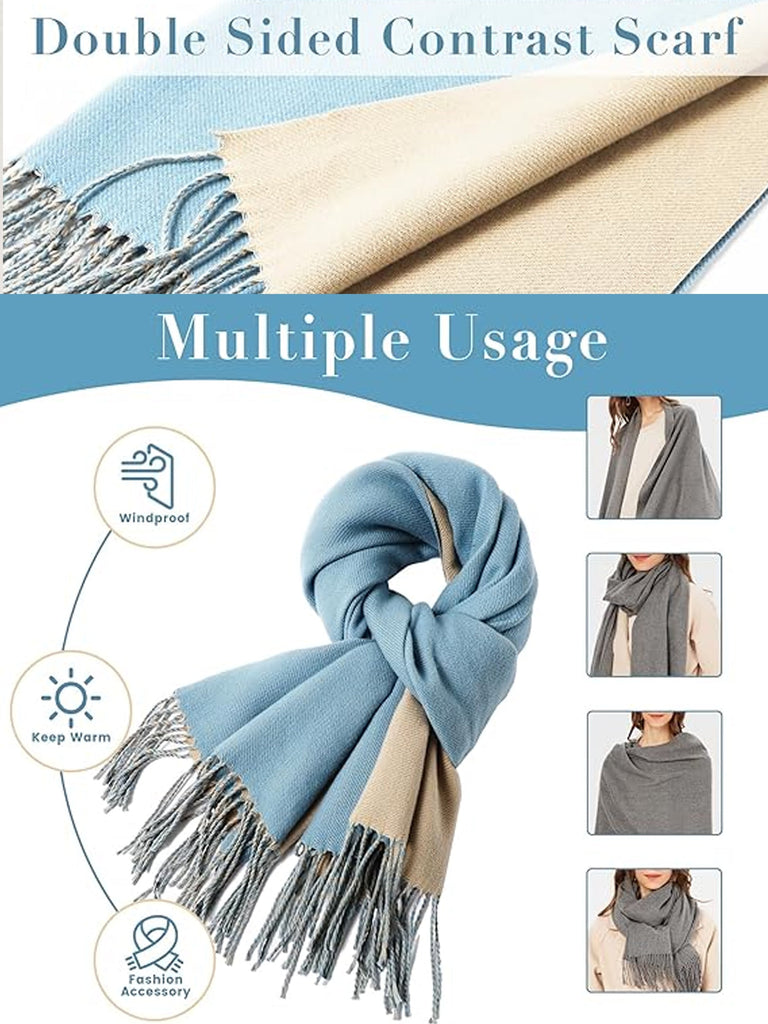 Double Sided Cashmere Scarf Large Pashmina Wedding Shawl