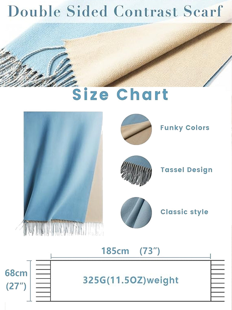 Double Sided Cashmere Scarf Large Pashmina Wedding Shawl