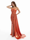 Sexy Mermaid Women's Ruched Foil Metallic Long Dresses Online