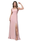 Robe Spaghetti Bretelle Scoop Mousseline Robes Avec Fente
