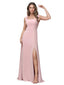 Robe Spaghetti Bretelle Scoop Mousseline Robes Avec Fente