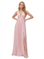 Robe longue en mousseline de soie décolleté en V profond sexy
