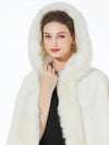 Hooded Faux Fur Shawl Wrap Stoles for Bridal Wedding Dresses