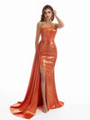 Elegant Mermaid Spaghetti Straps Metallic Stretch Shiny Fabric Long Dresses Online