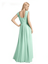 Robe longue en mousseline dentelle coupe trapèze longueur au sol
