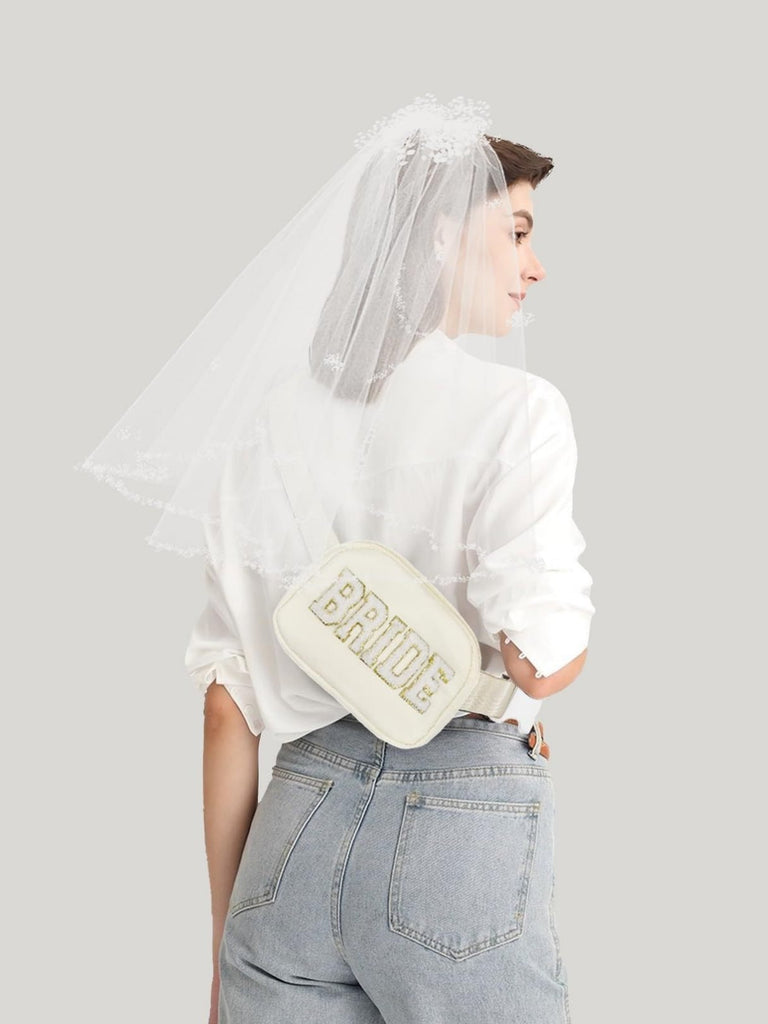 Trousse de maquillage pour future mariée, cadeau avec perles et strass, trousse de toilette de voyage en PU imperméable