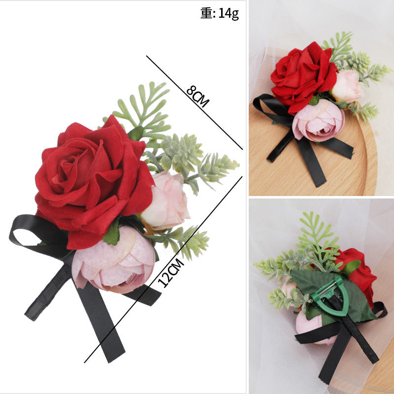 New Mori Wedding Outdoor Wedding Sister Group Wrist Flowers Men Corsage Fresh Flowers, CG6670