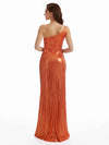 Sexy Mermaid One Shoulder Ruched Sparly Metallic Long Dresses Online