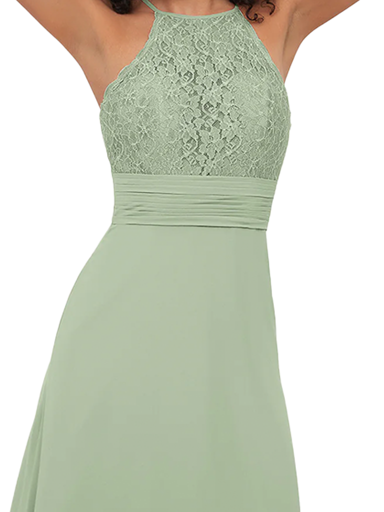 Robe longue en mousseline de soie coupe trapèze sans manches dos nu