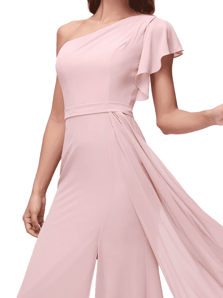 Robe Froncée en Mousseline à Dos Nu avec Manches Flottantes