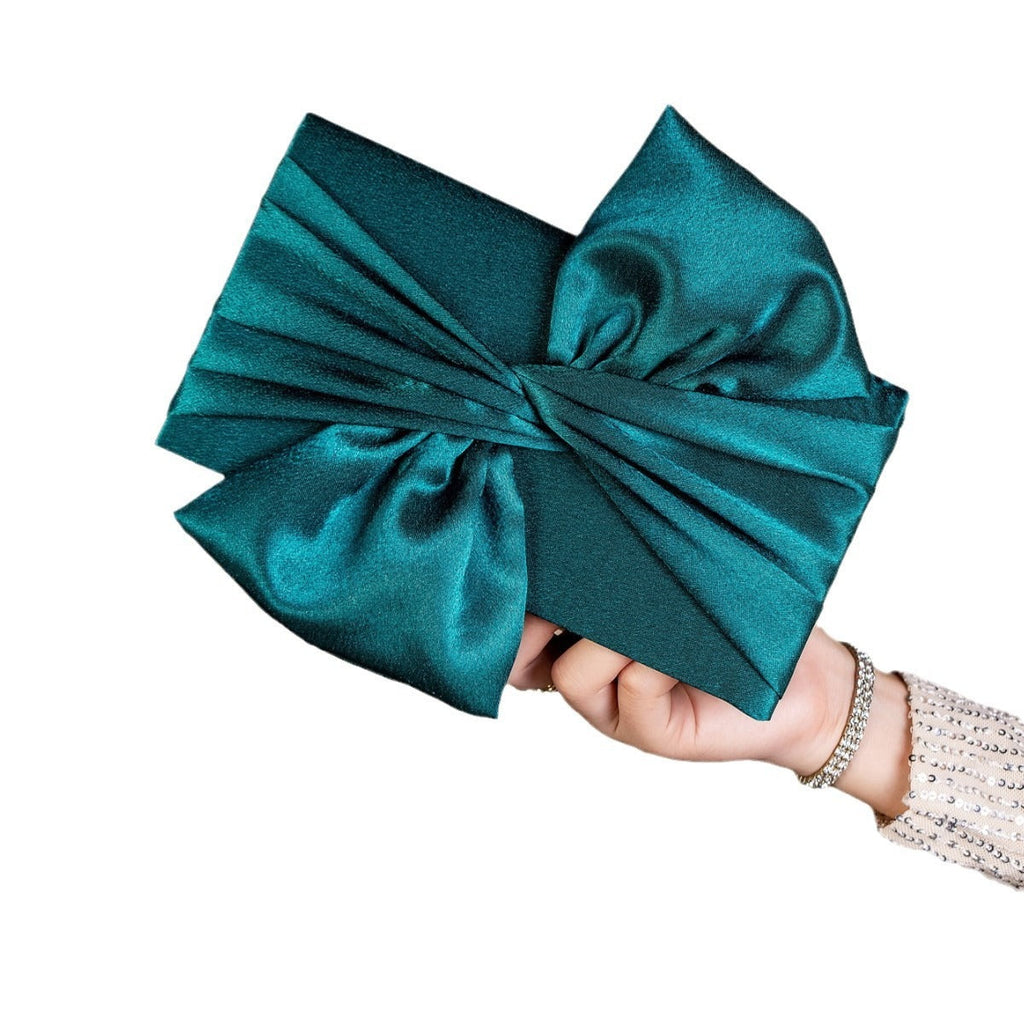 Pochettes à nœud pour femmes sac de soirée formel vintage en satin pour fête de mariage