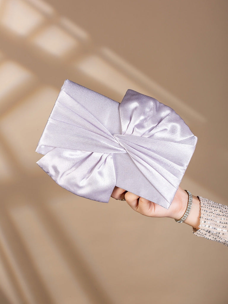 Pochettes à nœud pour femmes sac de soirée formel vintage en satin pour fête de mariage