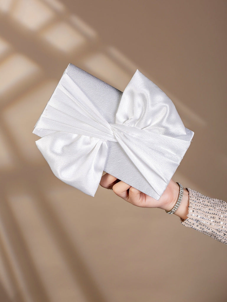 Pochettes à nœud pour femmes sac de soirée formel vintage en satin pour fête de mariage