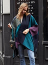 Women's Printed Shawl Wrap Fashionable Open Front Poncho Cape