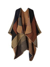 Women's Printed Shawl Wrap Fashionable Open Front Poncho Cape