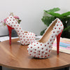 Women's Wedding Shoes Decorative Heel Wedding Heels Bridal Shoes With Beading WS0006