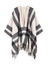 Women's Travel Plaid Shawl Wrap Open Front Poncho Cape for Fall Winter