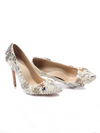 Rhinestone Pointed Toe Ivory Pearl Toe High Heel Bridal Wedding Shoes