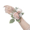 New Wedding Mori Wrist Flower Bride Bridesmaid Hand Flower Rose Green Leaf Wrist Flower, CG61453