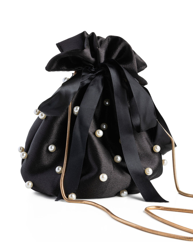 Ladies evening bridesmaid bag fashion chain pearl trendy shoulder bucket bag