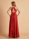 Robe de demoiselle d'honneur élégante en mousseline de soie dos nu