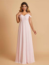 Robe longue en mousseline de soie épaules dénudées col en V