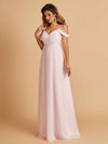 Robe longue en mousseline de soie épaules dénudées col en V