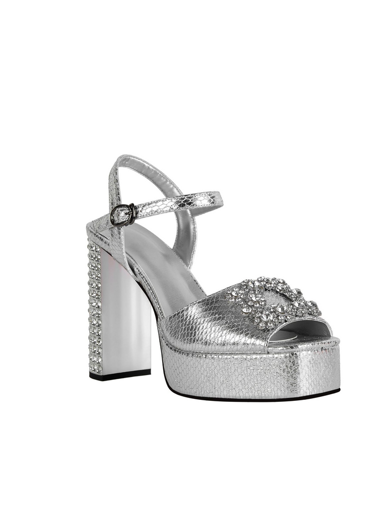 Womens Platform Rhinestones Satin Wedding Shoes High Heel Party Evening Sandals