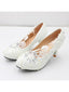 Lace Silver Sequins Decorated White Wedding Shoes High Heels Women's Wedding Shoes