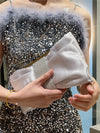 female evening bag celebrity banquet clutch bag evening dress bag rhinestone bow small handbag