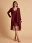 Robe de mère courte et élégante en mousseline de soie