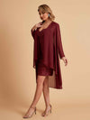 Robe de mère courte et élégante en mousseline de soie