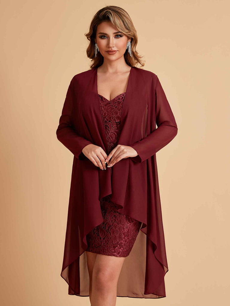 Robe de mère courte et élégante en mousseline de soie