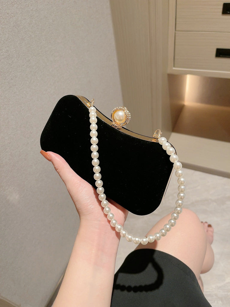 Evening clutch bag for women small party bag to match with dress hand-held pearl bag