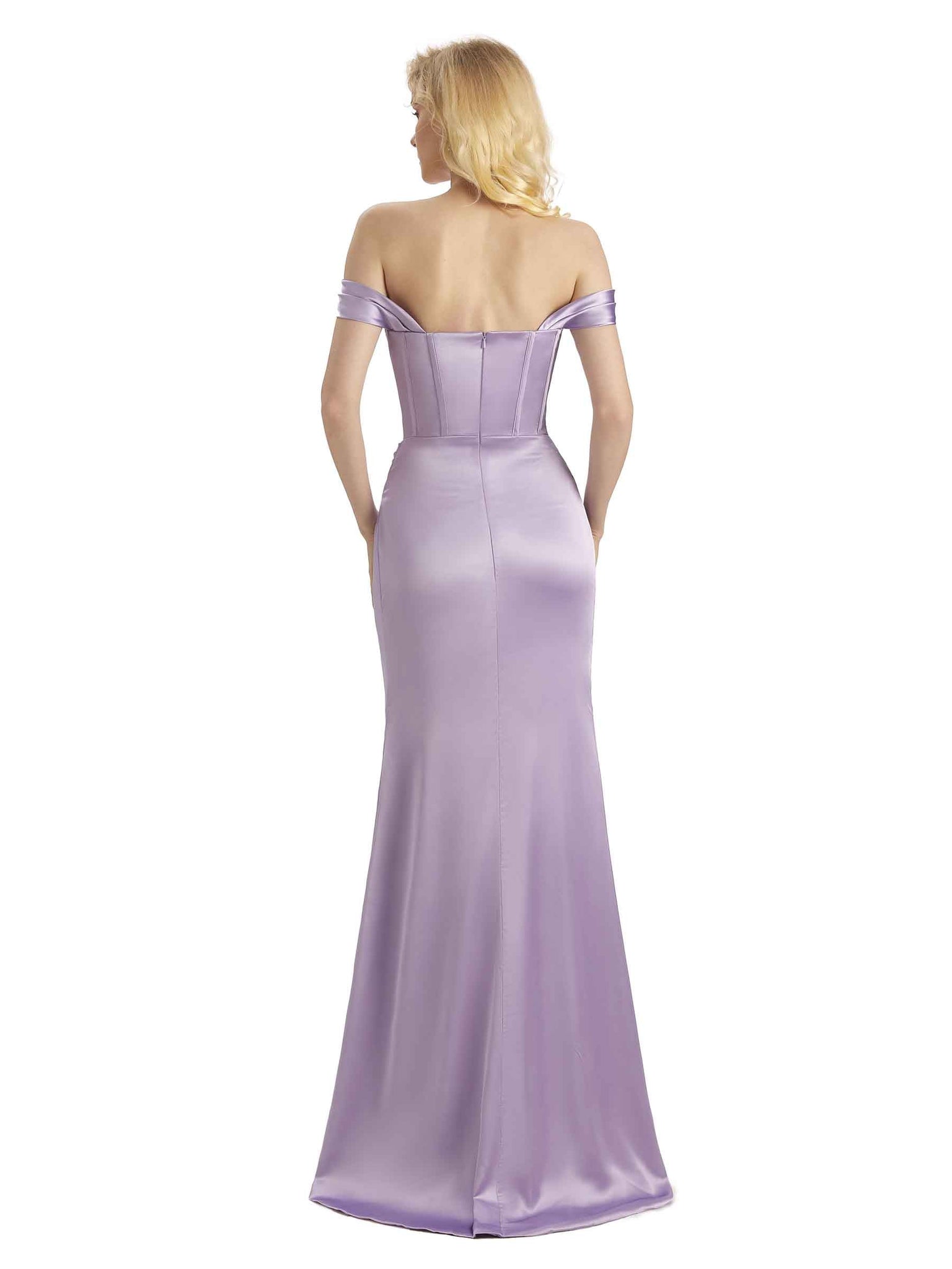 Robes témoin de mariage longues sirène satin doux sexy avec fente robe soirée