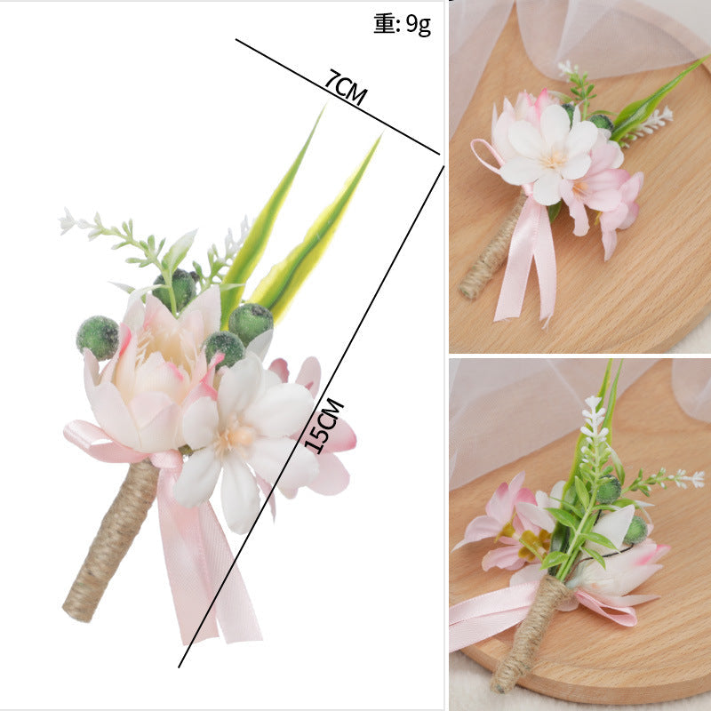 New Mori Wedding Outdoor Wedding Sister Group Wrist Flowers Men Corsage Fresh Flowers, CG6670