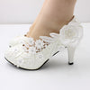 White high heel large size wedding shoes for women round toe wedding shoes