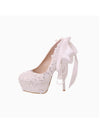 Women's Wedding Shoes Decorative Heel Wedding Heels Bridal Shoes With Beading WS0009